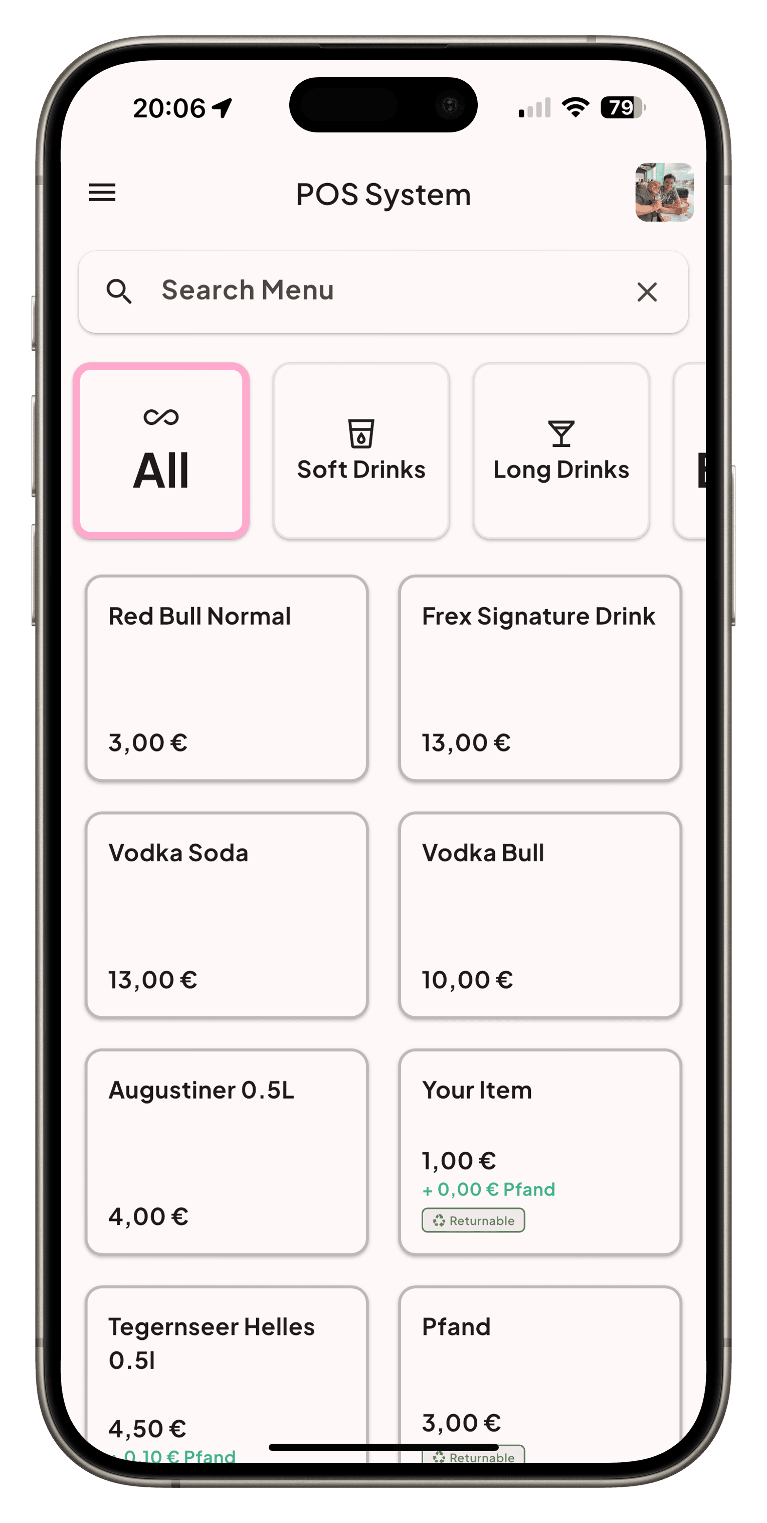 Mobile POS Screen