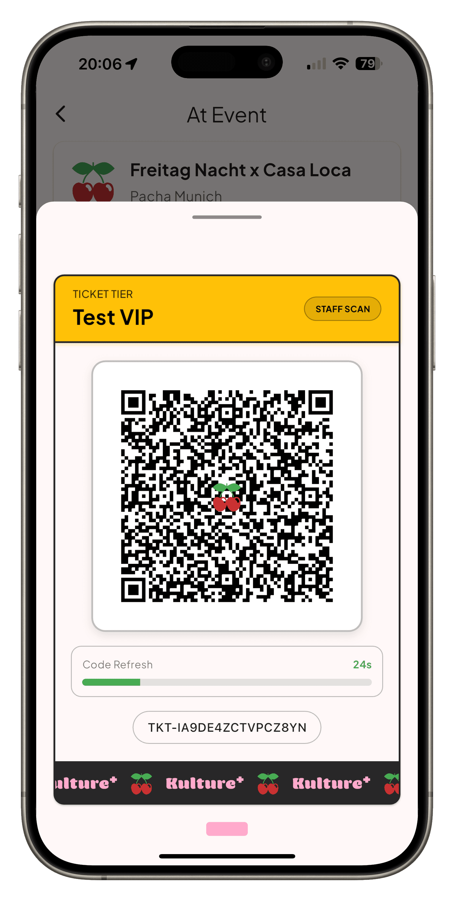 Mobile Ticket Screen