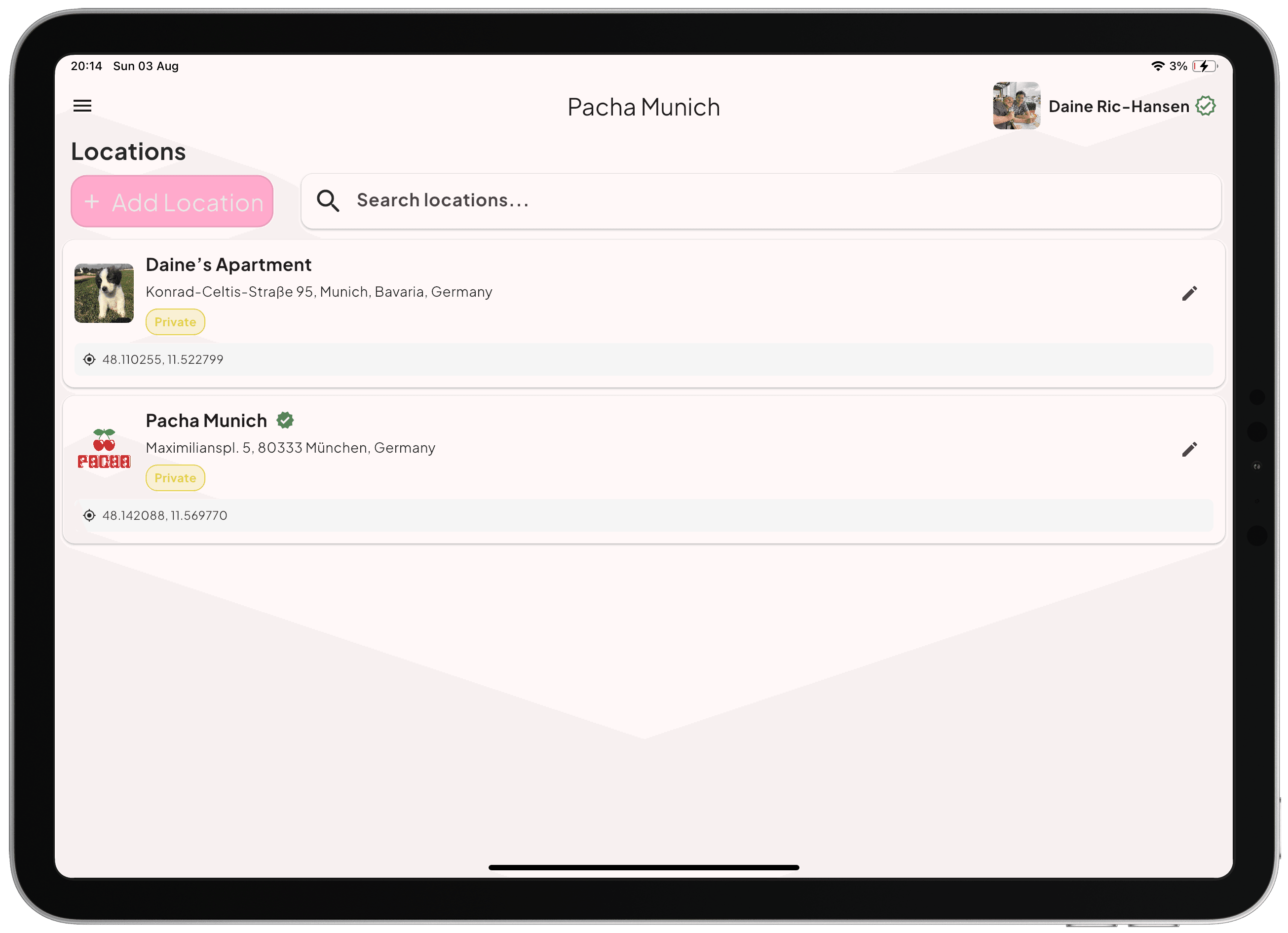 Tablet Location Management